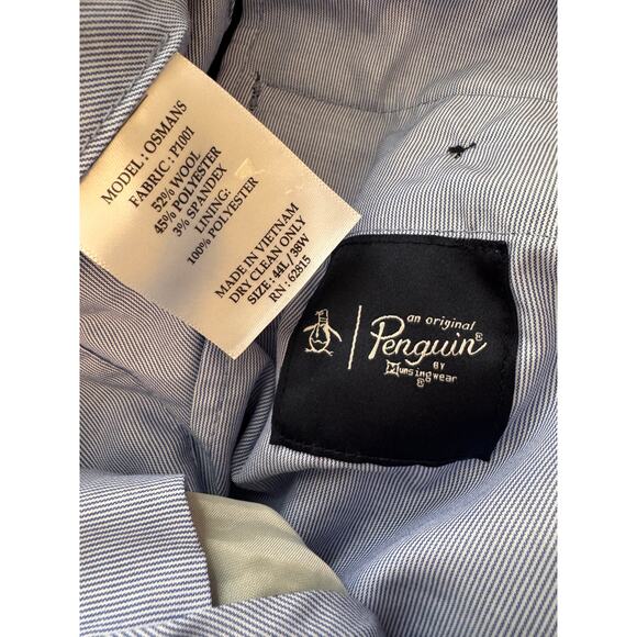New ORIGINAL PENGUIN Men's Osman Suit Jacket Size 40L And Pant Set Size 38W - Picture 10 of 10